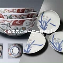 明治時代 幻の窯元 源六窯 染錦水仙文様五寸皿 三枚 高台皿