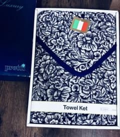 イタリア製 PRETTI 綿100％ タオルケット 花柄 ネイビー×ホワイト イタリア製 PRETTI 綿100％ タオルケット 花柄 ネイビー×ホワイト