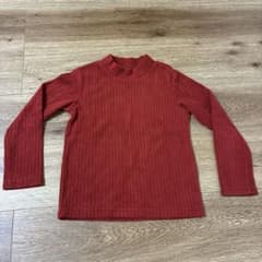 UNIQLO リブ 長袖カットソー レッド 120cmのサムネイル