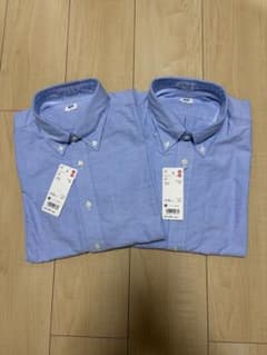 UNIQLO オックスフォードシャツ 長袖 ブルー Mサイズ 2枚セットのサムネイル