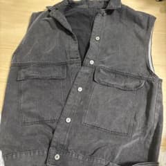 デニムベスト ノースリーブジャケット ブラックのサムネイル