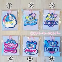 エンジェルブルー ラバーキーホルダー アクリルミニチャーム 刺繍ステッカーセリア エンジェルブルー ラバーキーホルダー アクリルミニチャーム 刺繍