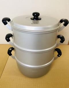 アルミ製　蒸し鍋/蒸し器　2段のサムネイル