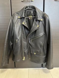 Vanson ダブルライダースジャケット 36 ブラック ゴールドジッパー