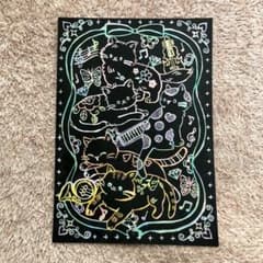 S.30 スクラッチアート 猫 障害アート - メルカリ