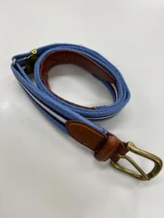 VAN ストライプデザイン リボンベルト ライトブルー