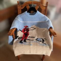 HERILL 長袖セーター 青・ベージュ キャラクターカシミヤ100% HERILL 長袖セーター 青・ベージュ キャラクターカシミヤ100% - メルカリ