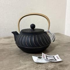 岩鋳 急須5型波 南部鉄器 鉄瓶 新品未使用〈検 茶道具 煎茶道 工芸品