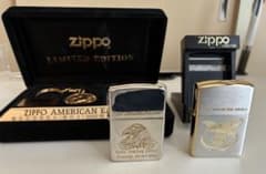 ZIPPO アメリカンイーグル Ⅰ、Ⅱ の2個セット（銀仕上げ） 1989年製 
