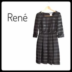 セール！【René】ルネ7分袖 スパンコール付 ワンピース イタリア36のサムネイル