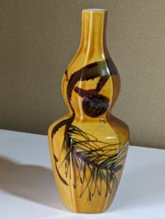 ♦九谷焼 二代 浅蔵五十吉造 瓢形六角 瓶 花瓶 アンティーク骨董品コレクション ♢九谷焼 二代 浅蔵五十吉造 瓢形六角 瓶 花瓶 アンティーク骨董品