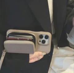 スマホケース カバー　カード収納付き グレージュ　HUAWEI P30liteのサムネイル