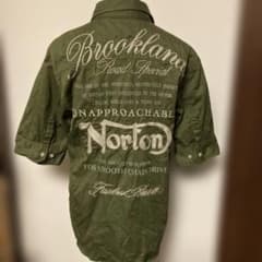 Norton 刺繍 半袖シャツ オリーブ Mのサムネイル