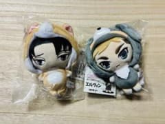 あにまるっこ　ぬいぐるみ　進撃の巨人 　エレン　リヴァイ　ミカサ　エルヴィン TVアニメ「進撃の巨人 The Final Season」あにまるっこぬいぐるみ