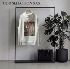 新品タグ付 GOD SELECTION XXX パーカー M 白 フォトプリント - メルカリ