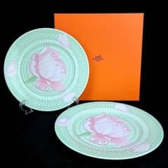 未使用級＊エルメス ピヴォワンヌ プレート 2枚 ペア 箱つき 22cm ②4