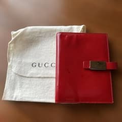 GUCCI 手帳カバー レッド エナメル 6穴 - メルカリ