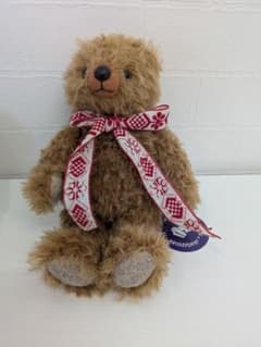 国内作家ハンドメイドテディベア ぬいぐるみ ブラウン リボン付き 国内作家ハンドメイドテディベア ぬいぐるみ ブラウン リボン付き