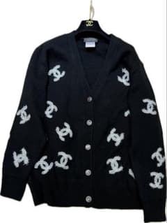 CHANEL UNIFORM ココマーク総柄 カーディガン ブラック 42 CHANEL UNIFORM ココマーク総柄 カーディガン ブラック 42 - メルカリ
