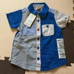 キティ様専用   新品未使用 ブルー ボーダーシャツ 半袖のサムネイル