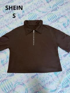 SHEIN ハーフジップ トップス ブラック 黒 Sサイズ