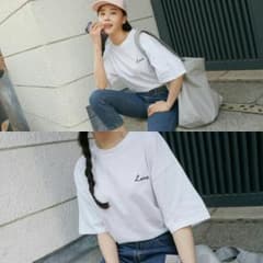 刺繍ポイントル－ズTシャ(ライトピンク)のサムネイル