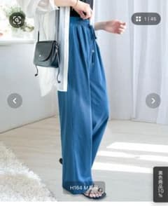 綿100％!夏に大活躍!大人上品な涼やかカットカラーイージーパンツのサムネイル