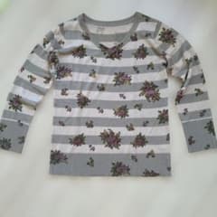 フェリシモ　シロップ　花柄 長袖ニット Vネック