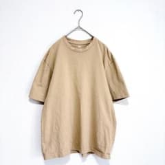 エイチアンドエム　Tシャツ　半袖　クルーネック　コットン　無地　ベージュ　S