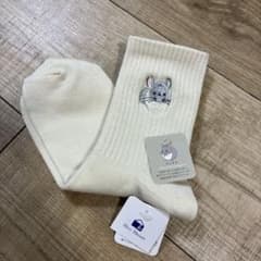 チンチラ　刺繍 ソックス グレー 23-25cmのサムネイル