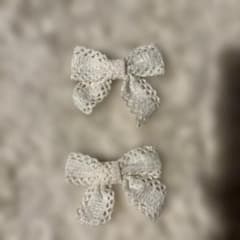 レースリボン ヘアクリップ 2個セットのサムネイル