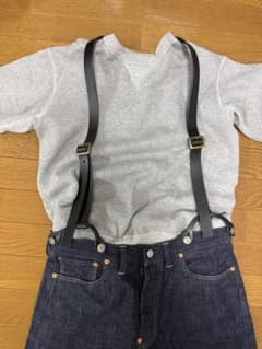 tcbジーンズ 20s 等 レザーサスペンダー ブラック 真鍮金具 - メルカリ