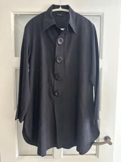 LIMI feu ビッグボタン シルク混 ロングシャツ 黒 S - メルカリ