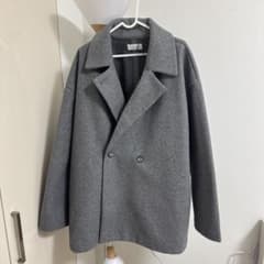 ZARA ダブルブレスト ウールコート グレー XLのサムネイル