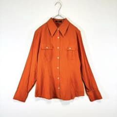 JANIS J 오렌지 셔츠 블라우스 실크 실크 100% 캐주얼