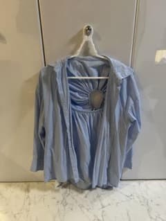 シャツ　水色　襟付きのサムネイル