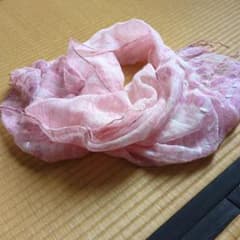 ピンク系 ストール 刺繍入り シアー素材のサムネイル