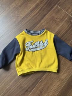 apres les coursトレーナー 90サイズ イエロー/ネイビーのサムネイル