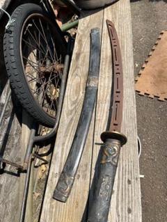 アイヌ刀、蝦夷刀、ゴールデンカムイ刀身彫刻装飾金具鍔、マキリ、アイヌ工芸品模造刀 アイヌ刀、蝦夷刀、ゴールデンカムイ刀身彫刻装飾金具鍔、マキリ
