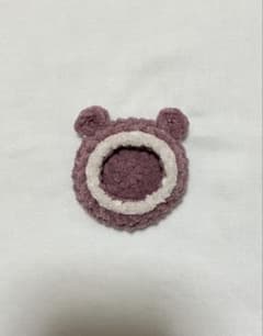 ハンドメイド 缶バッジ カバー キーホルダー 推し活 ケース くま　ふわふわのサムネイル