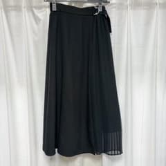 【新品】GUブラック ロングスカート プリーツ切替のサムネイル