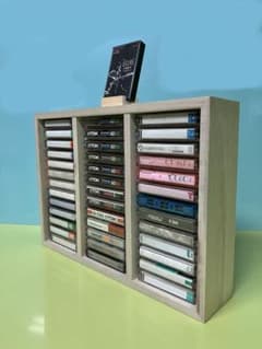 棚　ラック　手作りカセットテープ収納ボックス39本収納　保管　雑貨　趣味のサムネイル