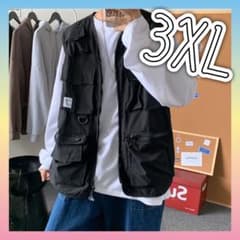 フィッシングベスト 黒 3XL 多機能ベスト 釣り 男女兼用 ミリタリー 韓国のサムネイル