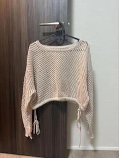 メッシュニット ショート丈 長袖 ベージュのサムネイル