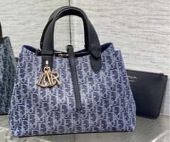Diorトゥージュール バッグ デニム　オブリーク　ハンドバッグ　レザー★未使用 Diorトゥージュール バッグ デニム オブリーク ハンドバッグ レザー