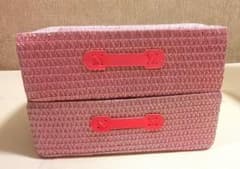 【2個セット】シェルフに収まる 収納バスケット かご（ピンク）のサムネイル