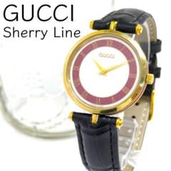 稼動 GUCCI シェリーライン 腕時計 クォーツ ラウンド レッド ゴールド 稼動 GUCCI シェリーライン 腕時計 クォーツ ラウンド レッド ゴールド