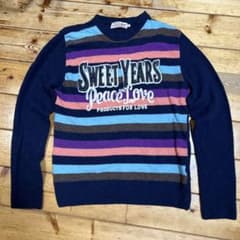 Sweet Years ボーダー ニット トレーナー Lサイズのサムネイル