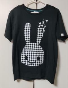 CUNE キューン Tシャツ 半袖 うさぎ プリント 千鳥格子柄☆Mサイズのサムネイル