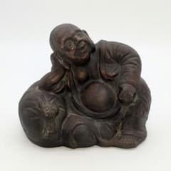 明治大正期 備前焼 布袋置物 布袋尊像 布袋様 七福神 縁起物 骨董品 古